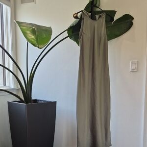 SHEIN Olive Green Sleeveless Maxi Slip Dress